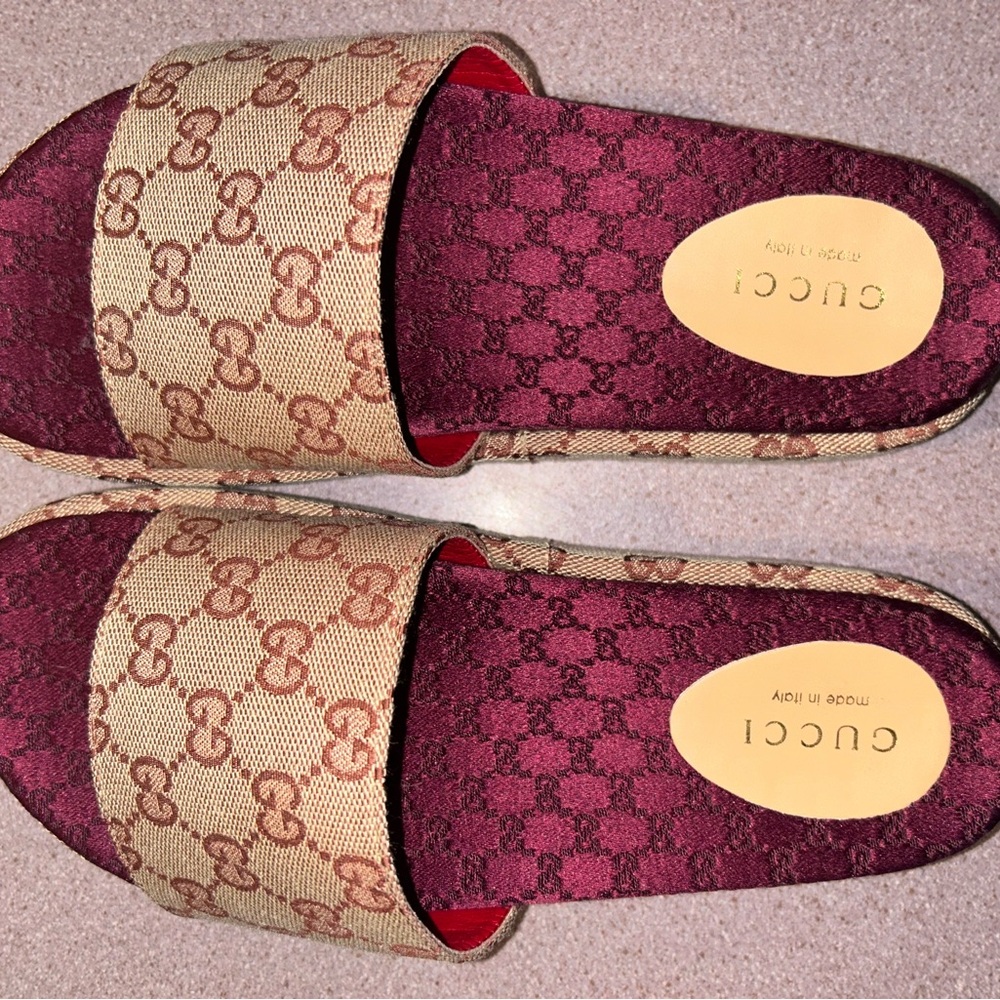 Designer Burgundy Women's Slides